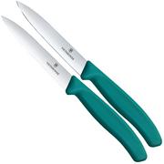Image pour Victorinox Swiss Classic 6.7794.2C1 Straight/Wavy, Green, set de 2 couteaux à légumes, 10 cm