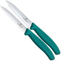 Immagine per Victorinox Swiss Classic 6.7794.2C1 Straight/Wavy, Green, set di 2 coltelli da verdura, 10 cm
