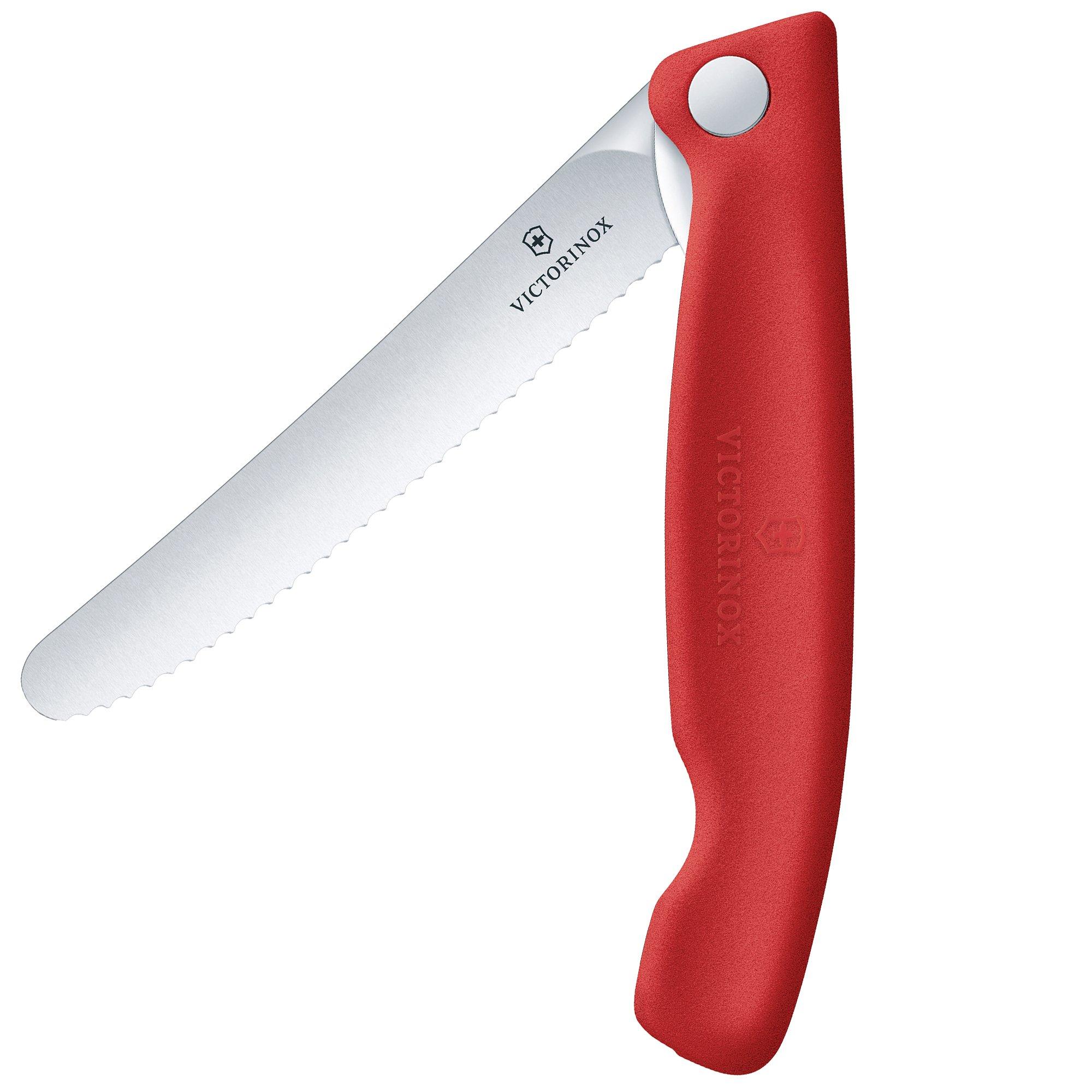 Victorinox Swiss Classic Picnic Knife 6.7831.FC1 Wavy, Red, foldable serrated vegetable knife