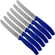 Victorinox SwissClassic 6.7832.6, Juego de cuchillos para tomate de 6 piezas, azul