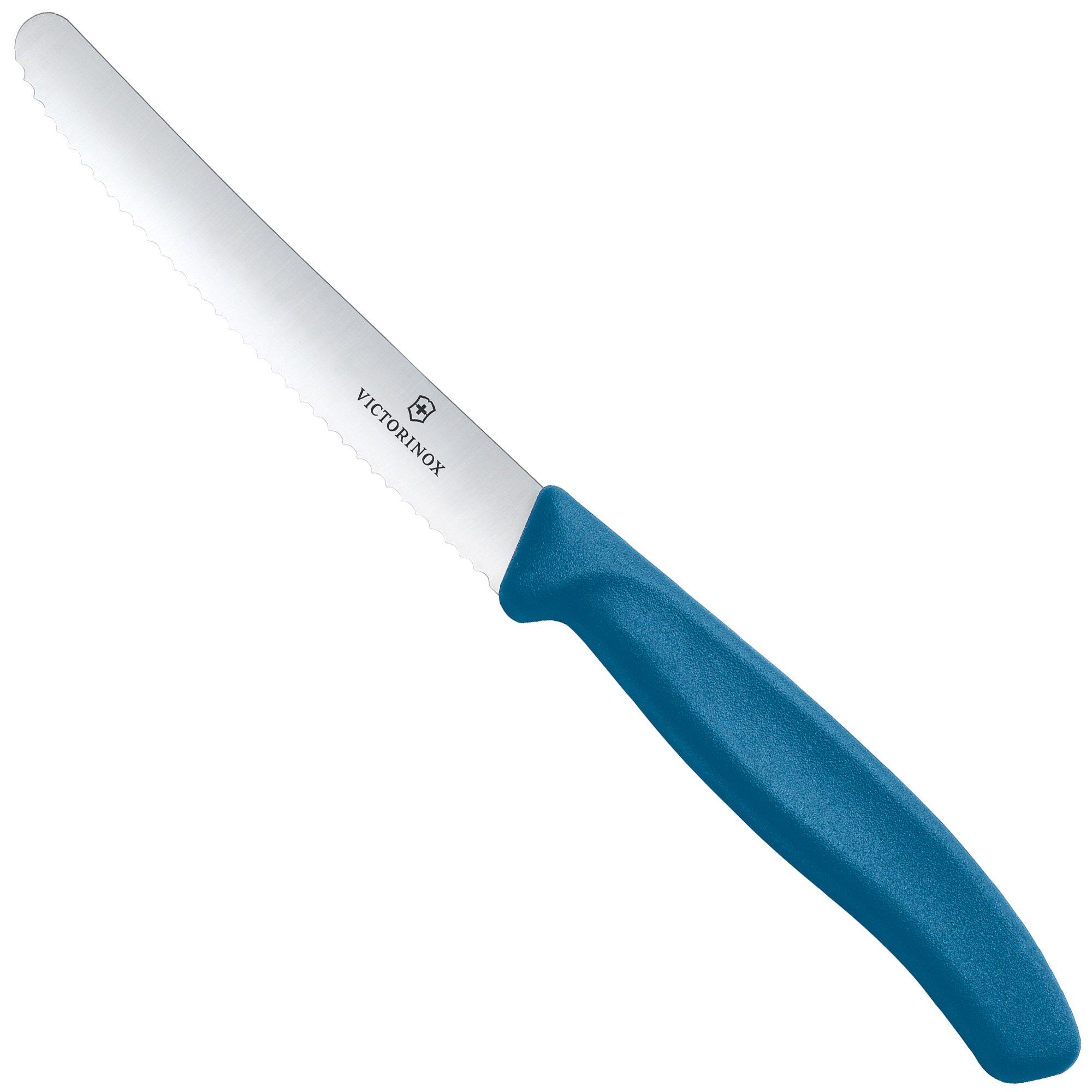 Victorinox Swiss Classic 6.7832.C1 Tomato & Table Knife, Wavy, Blue, gekarteld tomatenmes