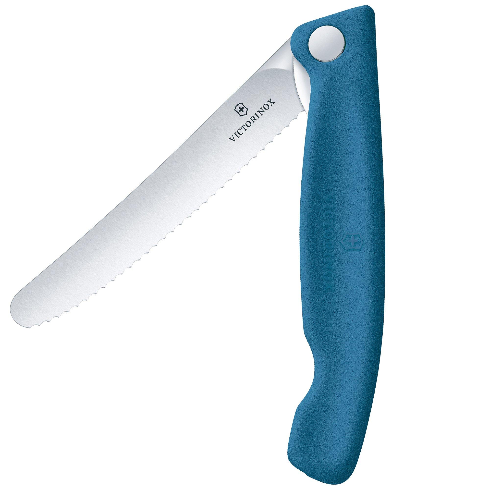 Victorinox Swiss Classic Picnic Knife 6.7832.FC1 Wavy, Blue, foldable serrated vegetable knife