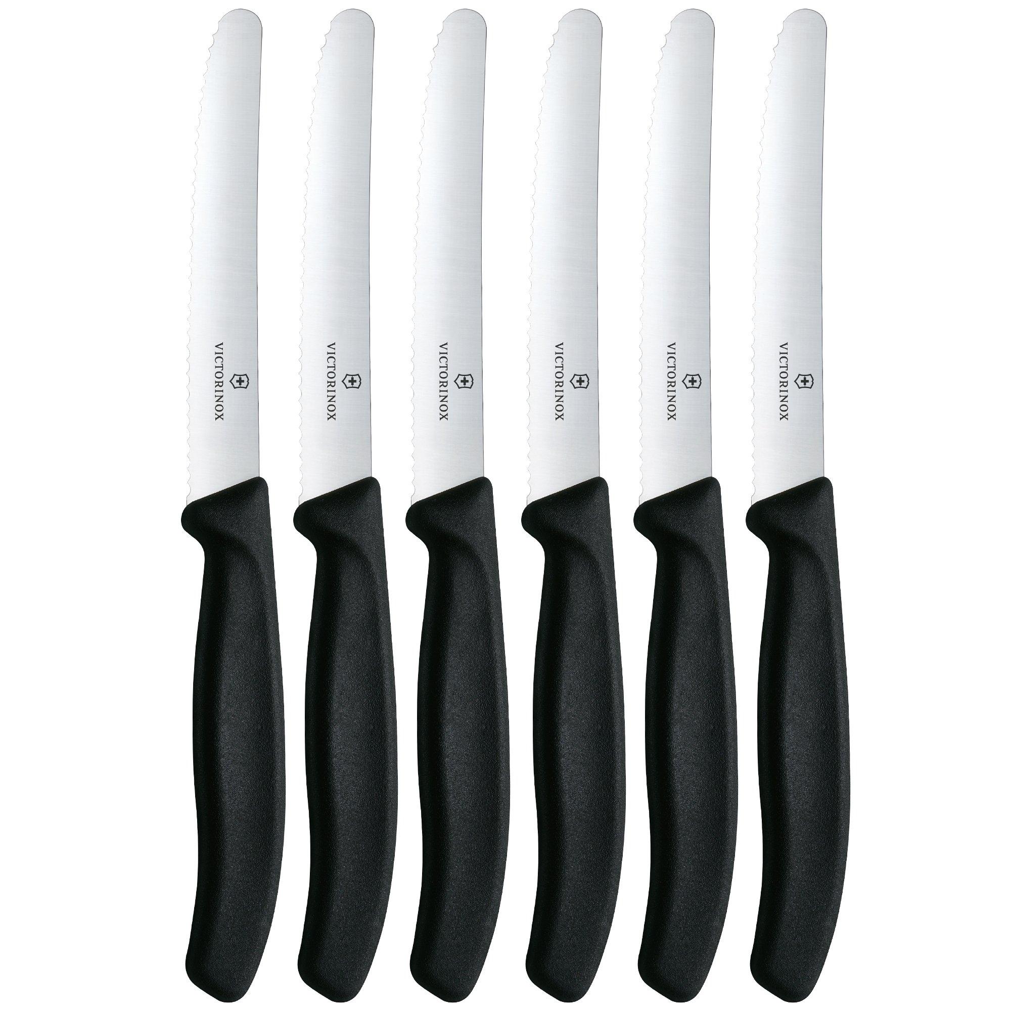 フィンセット スイス製 黒 Victorinox SwissClassic 6.7833.6, 6-piece tomato knife set, black