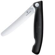 Image for Victorinox Swiss Classic Picnic Knife 6.7833.F Wavy, Black, foldable serrated vegetable knife