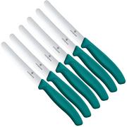 Image pour Victorinox Swiss Classic 6.7834.6C1 Tomato & Table Knife, Wavy, Green, set de 6 couteaux à tomates