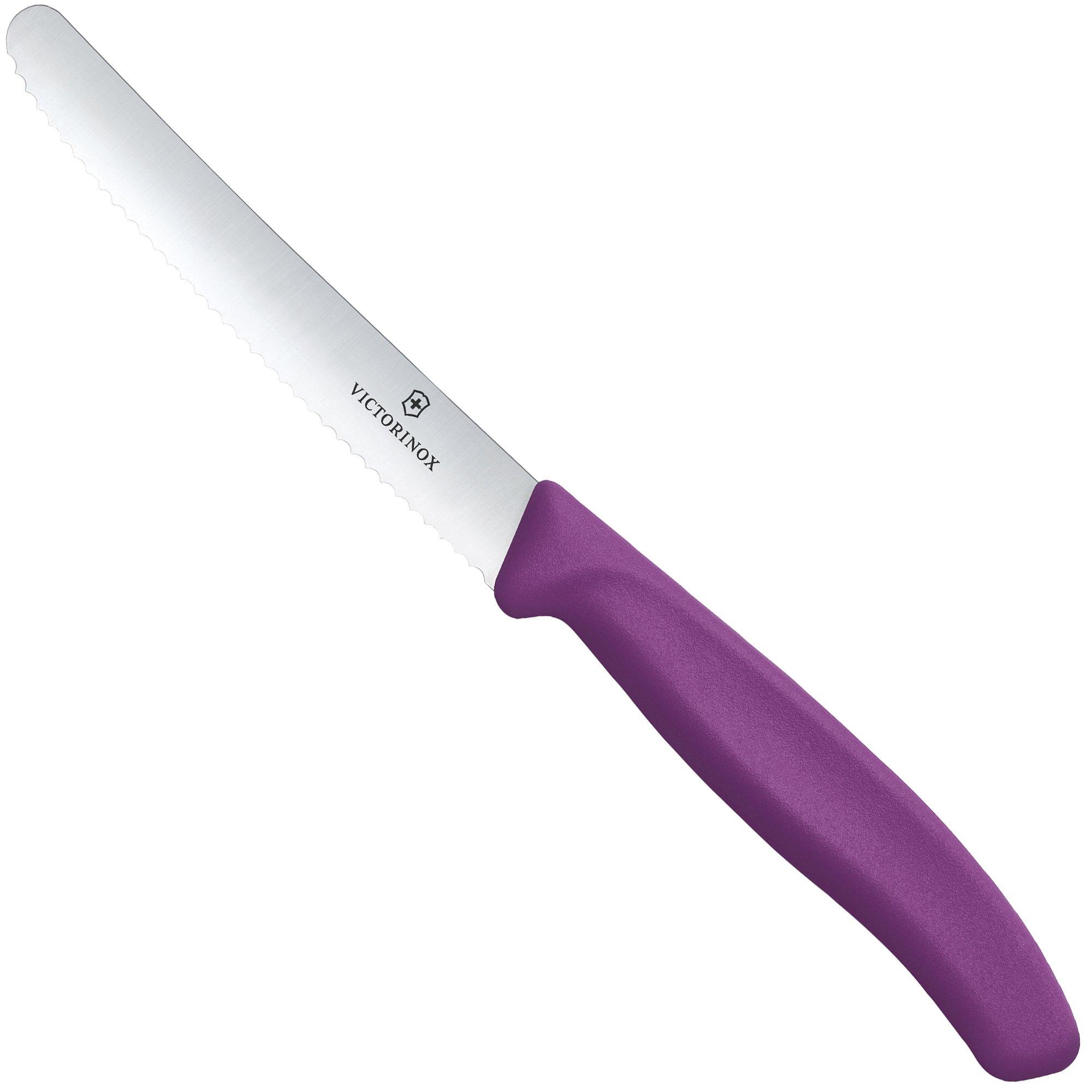Victorinox Swiss Classic 6.7835.C1 Tomato & Table Knife, Wavy, Purple, serrated tomato knife