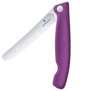 Image for Victorinox Swiss Classic Picnic Knife 6.7835.FC1 Wavy, Purple, foldable serrated vegetable knife