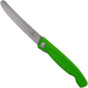  Victorinox SwissClassic 6.7836.F4B couteau à légumes pliant dentelé, vert