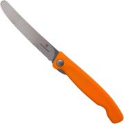 Victorinox SwissClassic 6.7836.F9B faltbares Gemüsemesser mit Wellenschliff, orange