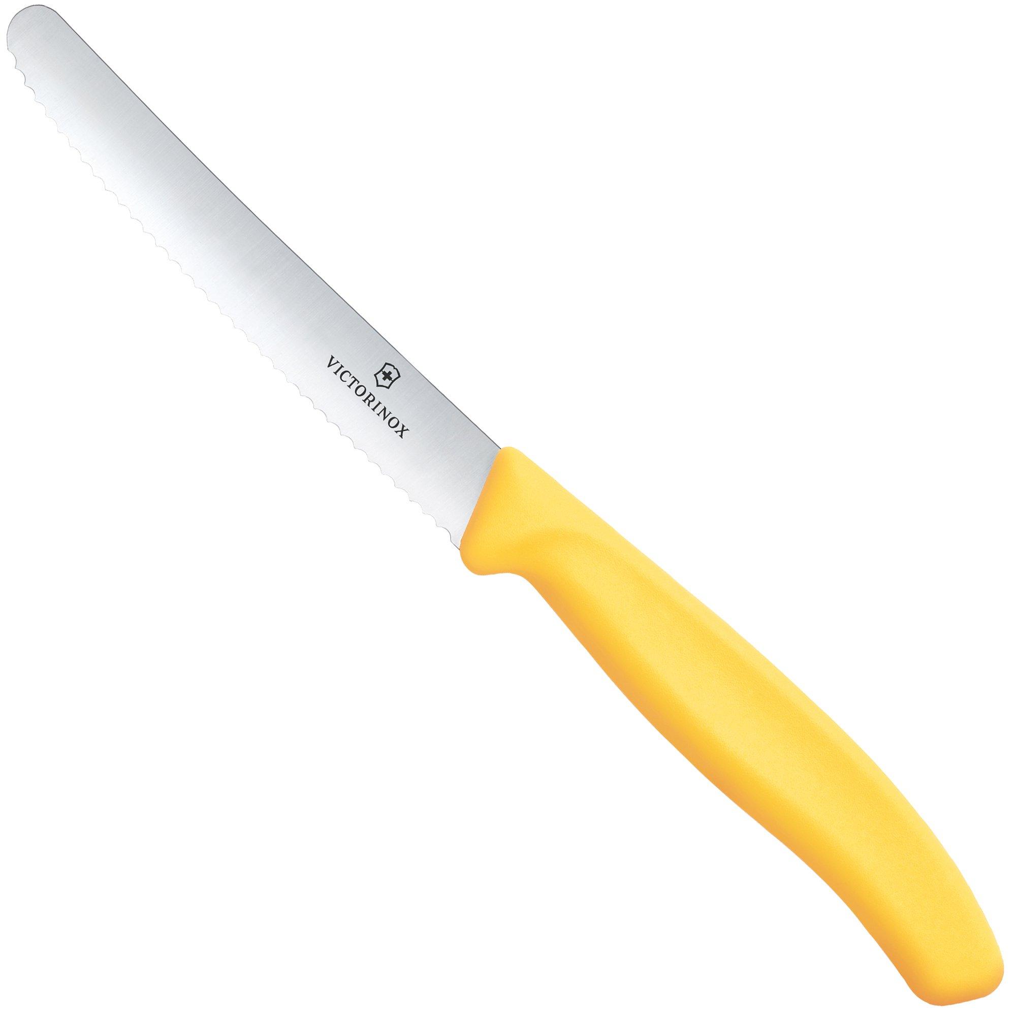 Victorinox Swiss Classic 6.7838.C1 Tomato & Table Knife, Wavy, Yellow, serrated tomato knife
