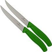 Victorinox SwissClassic cuchillo para carne/-pizza verde, Set de 2, 6.7936.12L4B