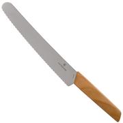 Victorinox Swiss Modern cuchillo de pan 22 cm, madera de nogal