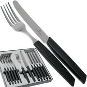 Victorinox Swiss Modern 6.9093.11W.12, 12-delige bestekset met tomatenmes, zwart