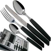 Victorinox Swiss Modern 6.9093.11W.24, 24-pz set di posate con coltello da pomodoro, nero