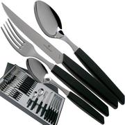 Victorinox Swiss Modern 6.9093.12W.24, 24-delige bestekset met steakmes, zwart