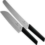 Victorinox Swiss Modern tweedelige messenset, zwart