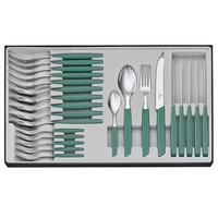 Image for Victorinox Swiss Modern 6.9096.11W43.24, 24-piece cutlery set with tomato knife, green