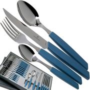 Victorinox Swiss Modern 6.9096.12W2.24, 24-teiliges Besteckset mit Steakmesser, blau