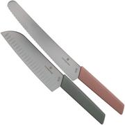 Victorinox Swiss Modern juego de cuchillos de dos piezas, cuchillo para pan y santoku