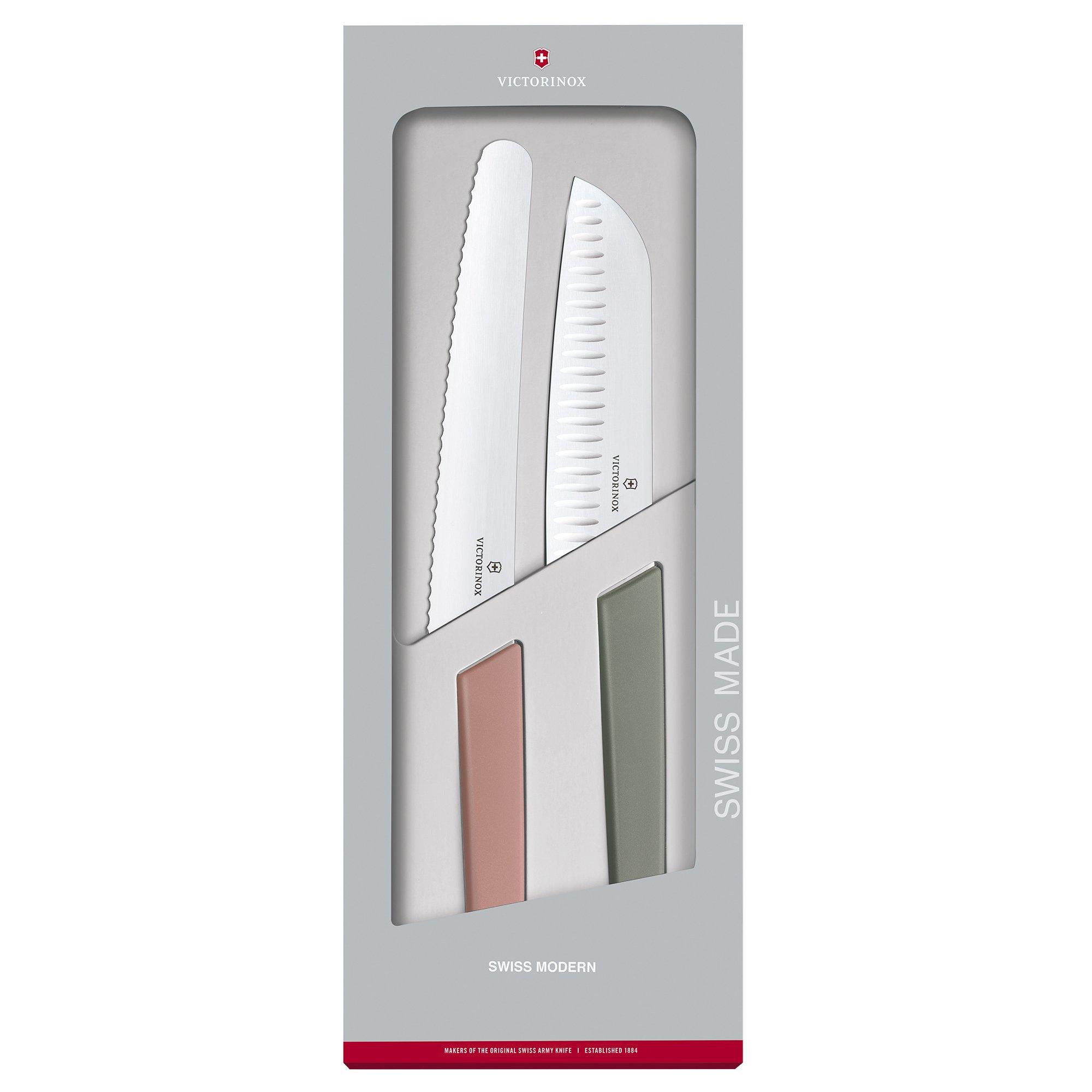Zestaw noży Victorinox Swiss Modern, nóż do chleba i nóż santoku