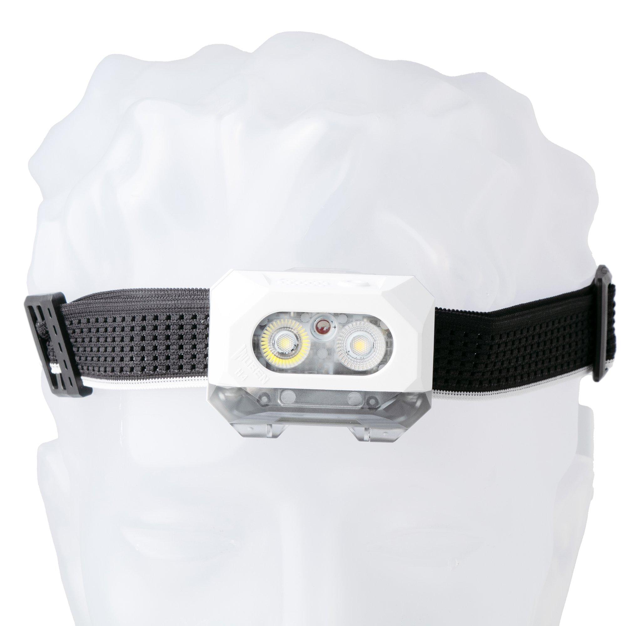 Wuben H4 White, lampada frontale ricaricabile per la caccia e le attività all'aperto, 800 lumen