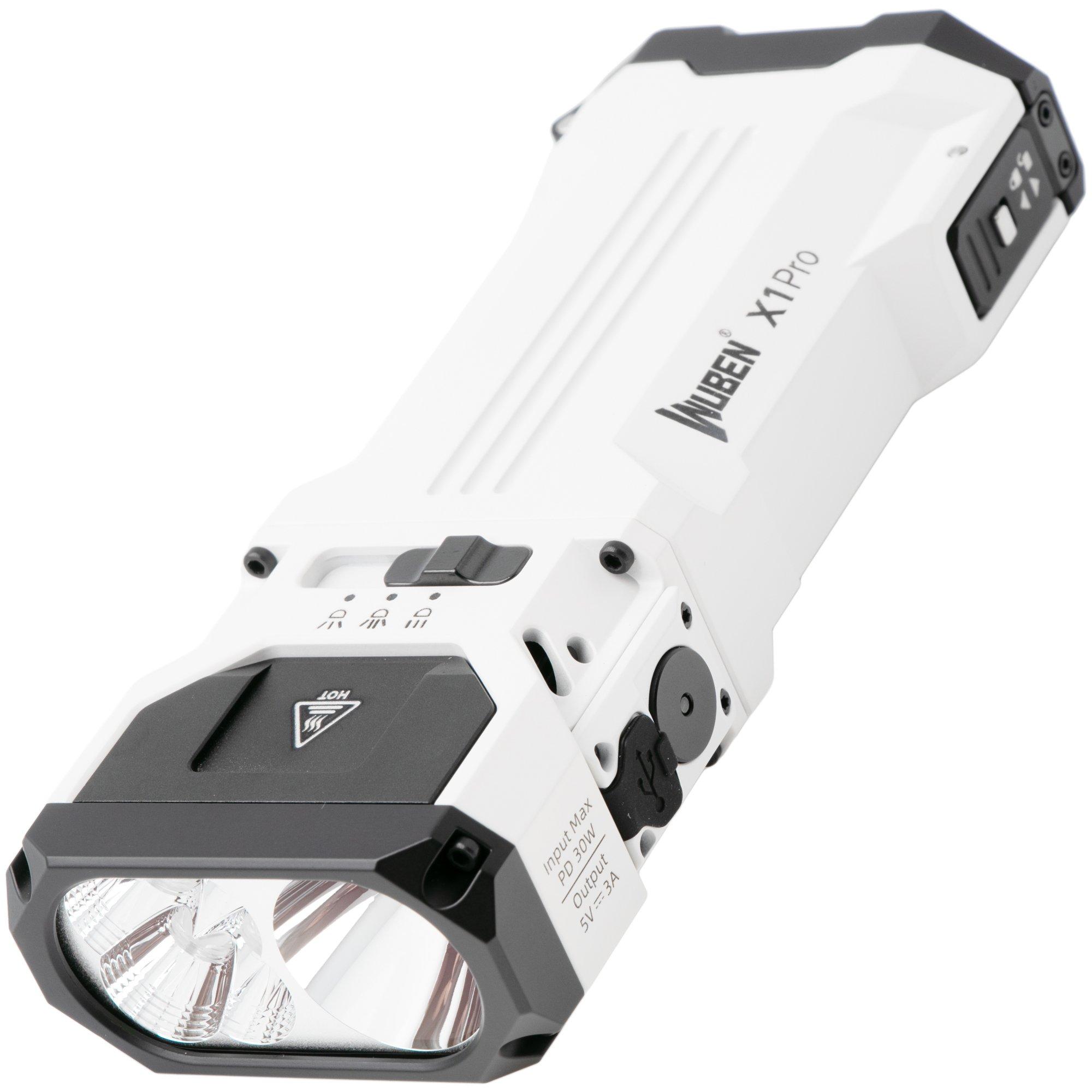 Wuben X1Pro White, torcia ricaricabile per bicicletta e EDC e powerbank, 12.300 lumen