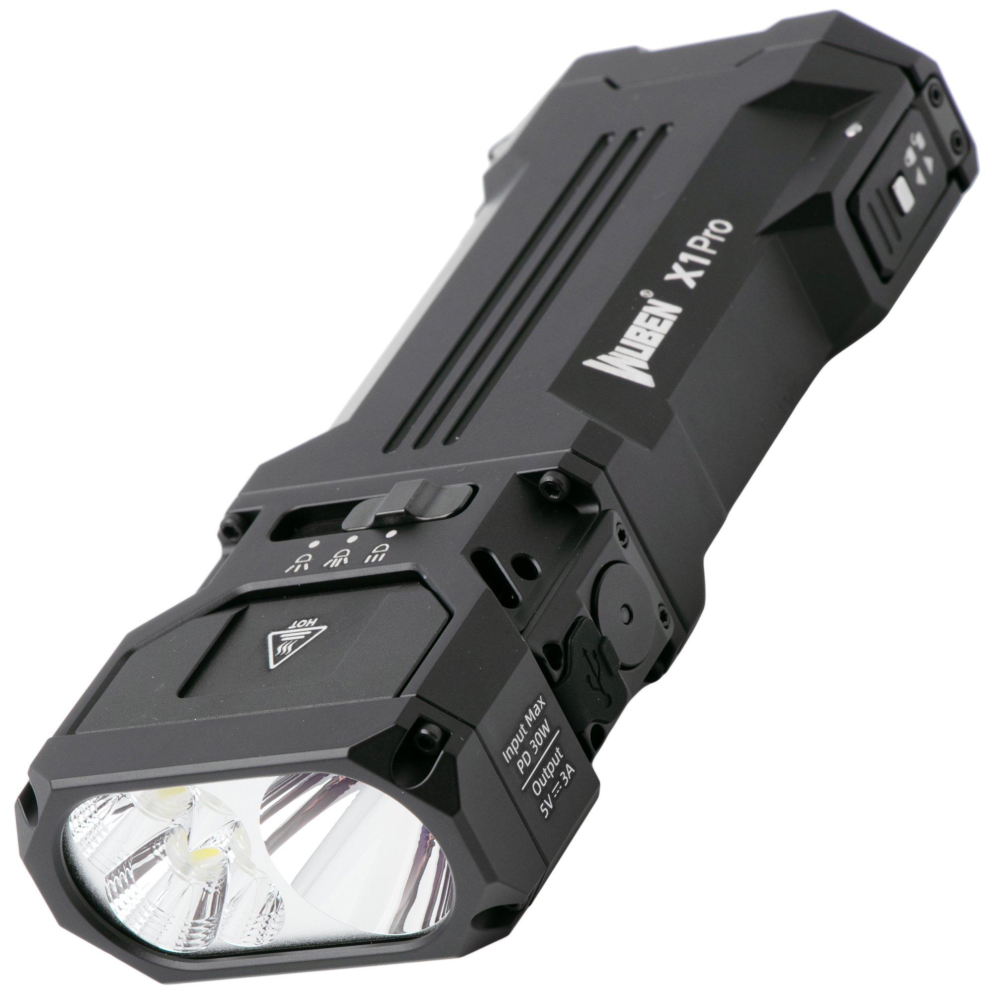 Wuben X1Pro Black, torcia ricaricabile per bicicletta e EDC e powerbank, 12.300 lumen