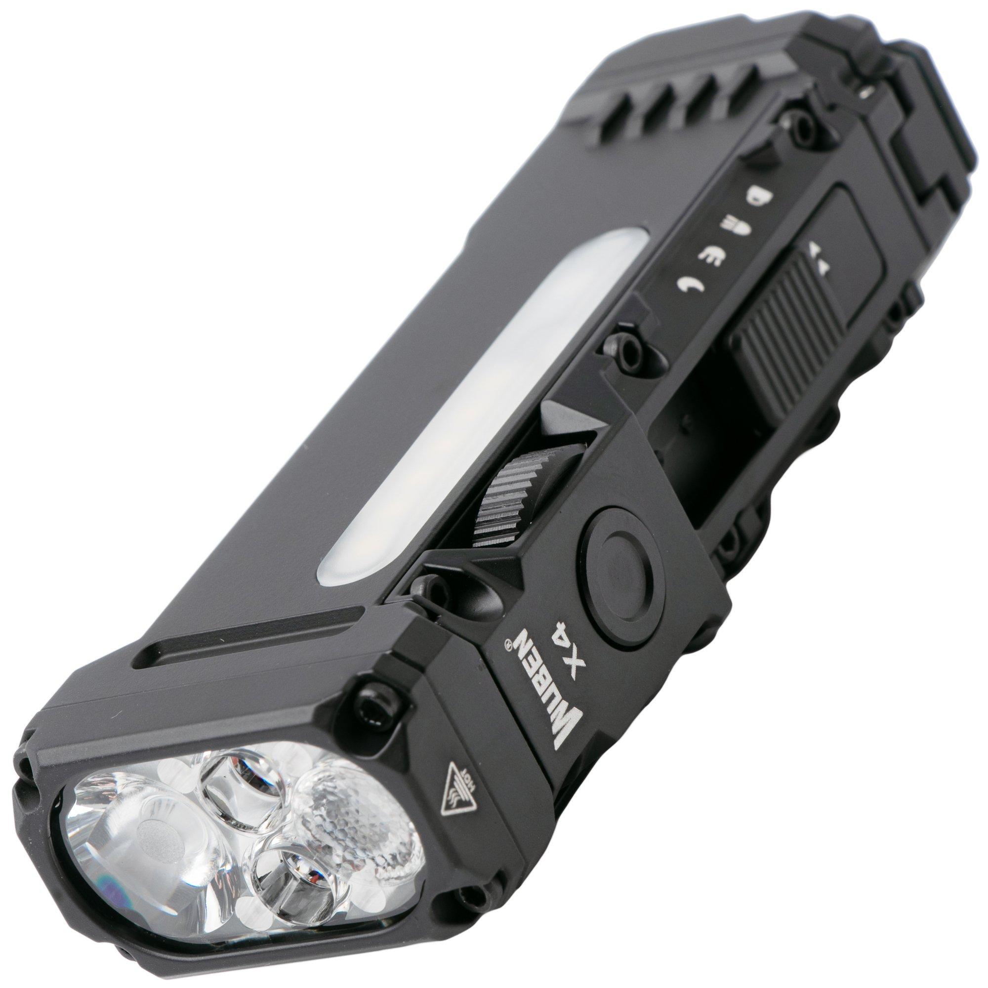 Wuben X4 Black, torcia tattica ricaricabile per bicicletta e EDC, 1500 lumen