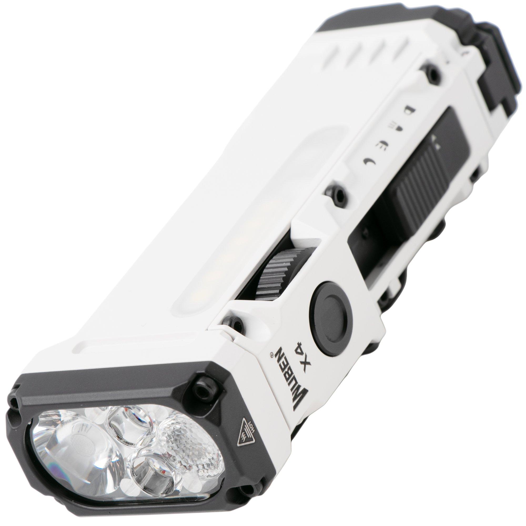 Wuben X4 White, torcia tattica ricaricabile per bicicletta e EDC, 1500 lumen