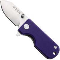 Afbeelding voor WESN Microblade SN01-54 Satin D2, Violet G10, Gray Titanium, zakmes
