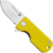 WESN Microblade SN01-6, D2, Mustard G10, Titanium, pocket knife