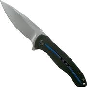 WE Knife Kitefin 2001E Black Titanium, Blue Line pocket knife