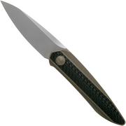 WE Knife Black Void Opus 2010A Bronze Carbon fibre navaja, diseño Justin Lundquist