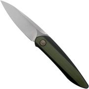 WE Knife Black Void Opus 2010V-2, V Grind, Green G10 zakmes, Justin Lundquist design