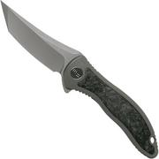 WE Knife Mini Synergy Tanto 2012DCF-A Shredded Carbon fibre pocket knife, Jim O'Young design