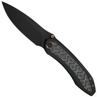 Image pour WE Knife Winsome WE23092-1 Black Stonewashed, Titanium Layered G10 Rose Pattern Carbon Inlay, couteau de poche