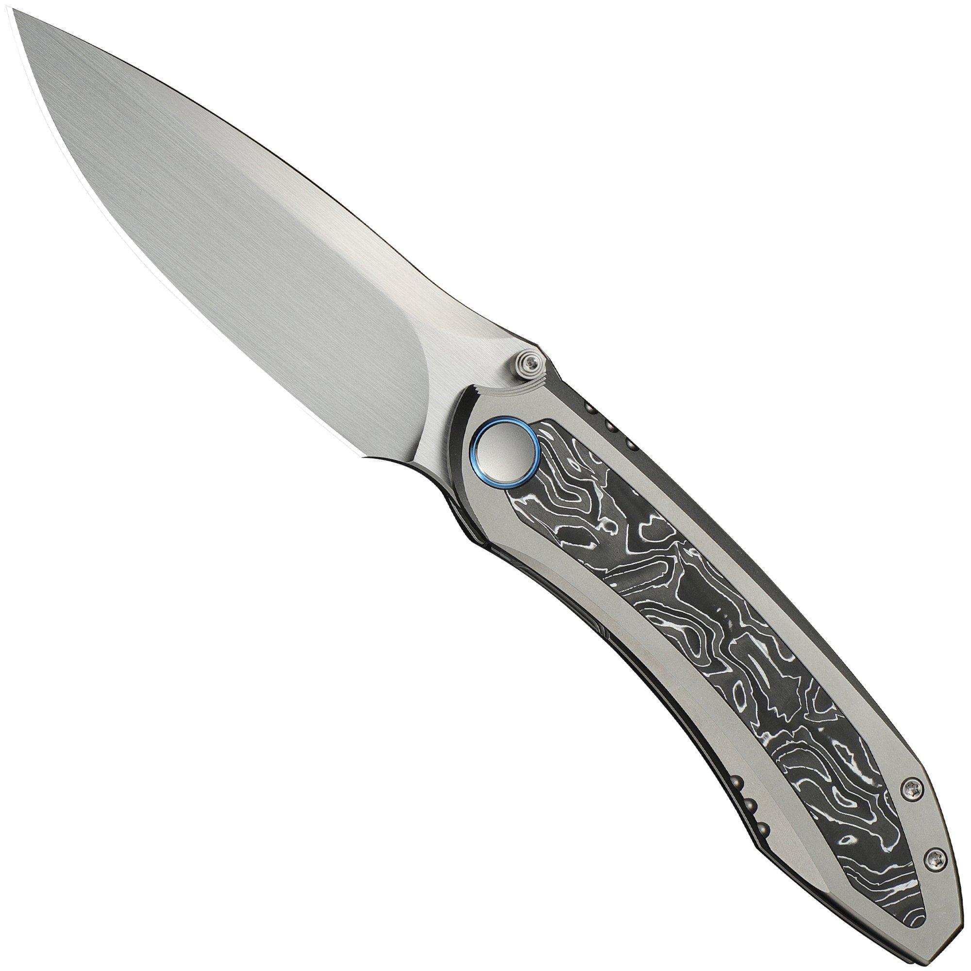WE Knife Winsome WE23092-2 Satin, Gray Titanium Aluminum Foil Carbon Inlay, Taschenmesser