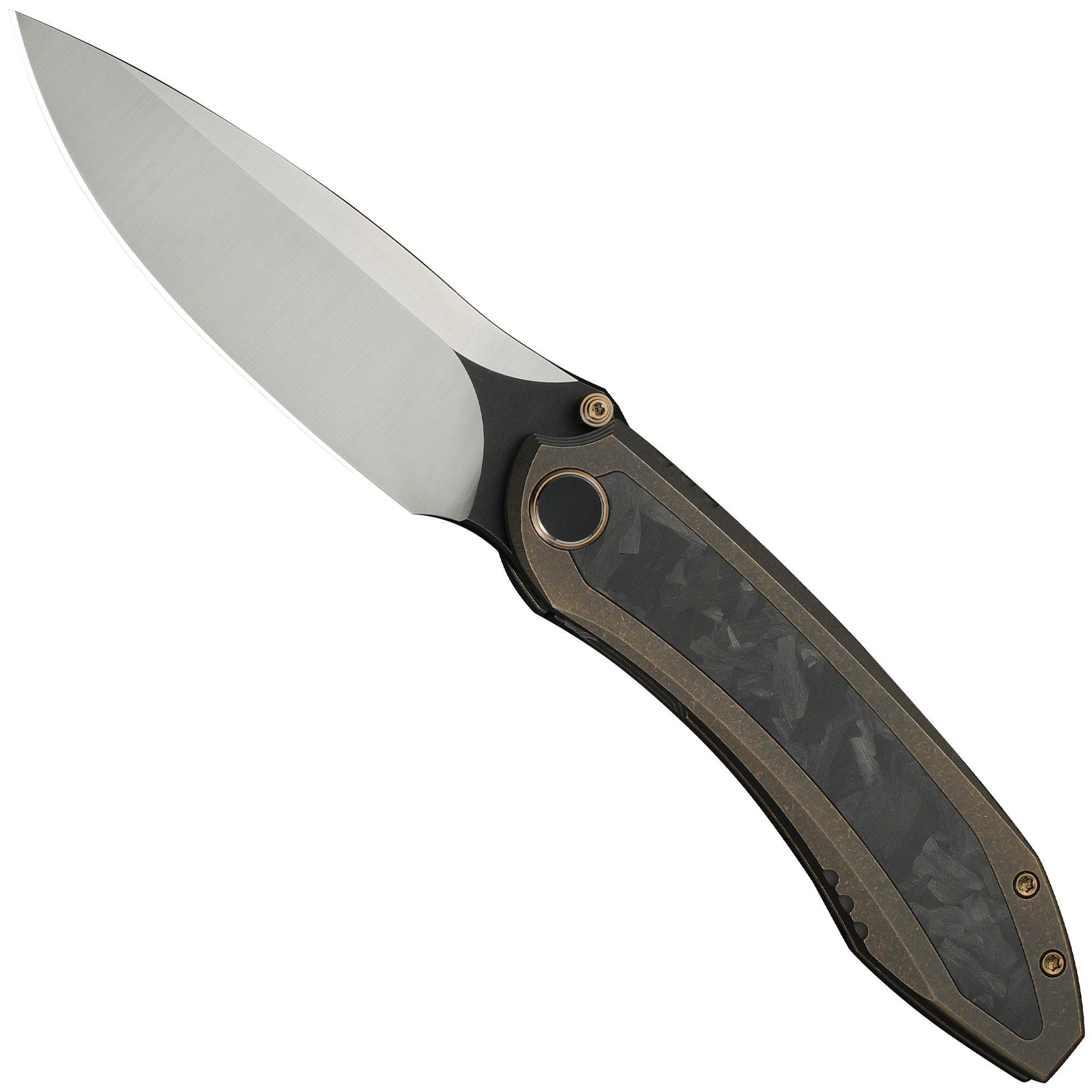 WE Knife Winsome WE23092-3 Satin, Bronze Titanium Marble Carbon Inlay, Taschenmesser