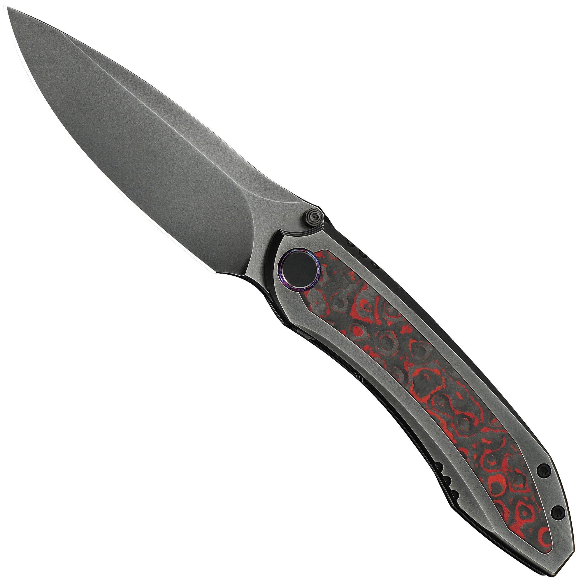 WE Knife Winsome WE23092-4 Polished Gray, Polished Gray Titanium Lava Flow Fat Carbon Inlay, Taschenmesser
