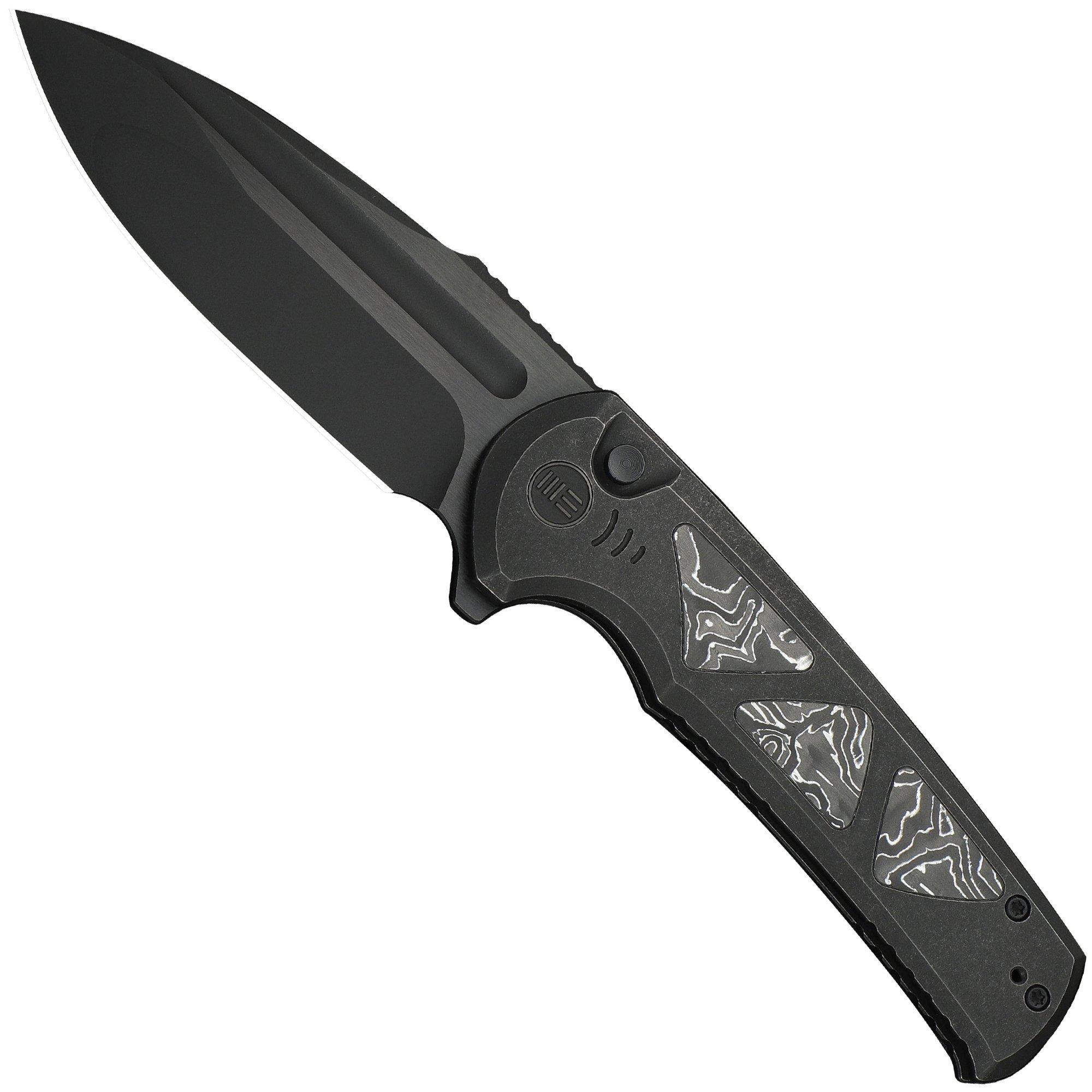 Nóż składany WE Knife Sylox WE24027-1 Black Stonewashed, Titanium Aluminum Foil Carbon Inlay
