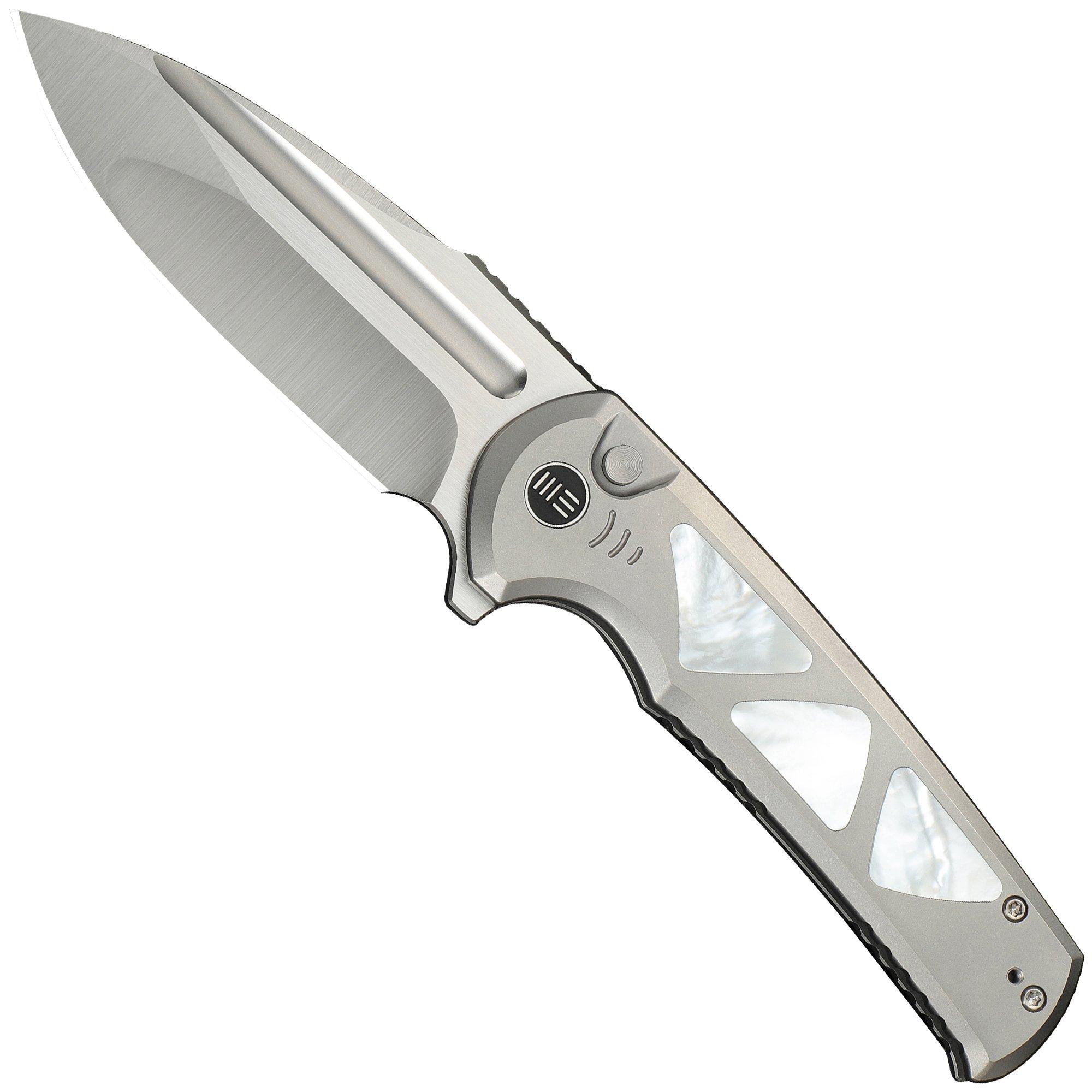 WE Knife Sylox WE24027-4 Satin, Gray Titanium Mother of Pearl Inlay, Taschenmesser