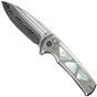 Image for WE Knife Sylox WE24027-DS1 Hugin Damasteel, Polished Bead Blasted Titanium Mother of Pearl Inlay, pocket knife