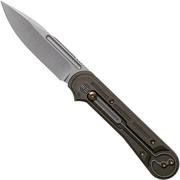 WE Knife Double Helix 815B couteau de poche, Bronze Handle, Stonewashed Blade