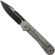 WE Knife Double Helix 815E pocket knife, Grey Handle, Black Blade