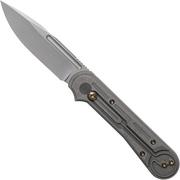 WE Knife Double Helix 815F pocket knife, Grey Handle, Stonewashed Blade