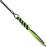 WE Knife A-01A paracord lanyard with titanium bead, green-black