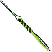 WE Knife A-01A paracord lanyard avec titanium bead, vert-noir