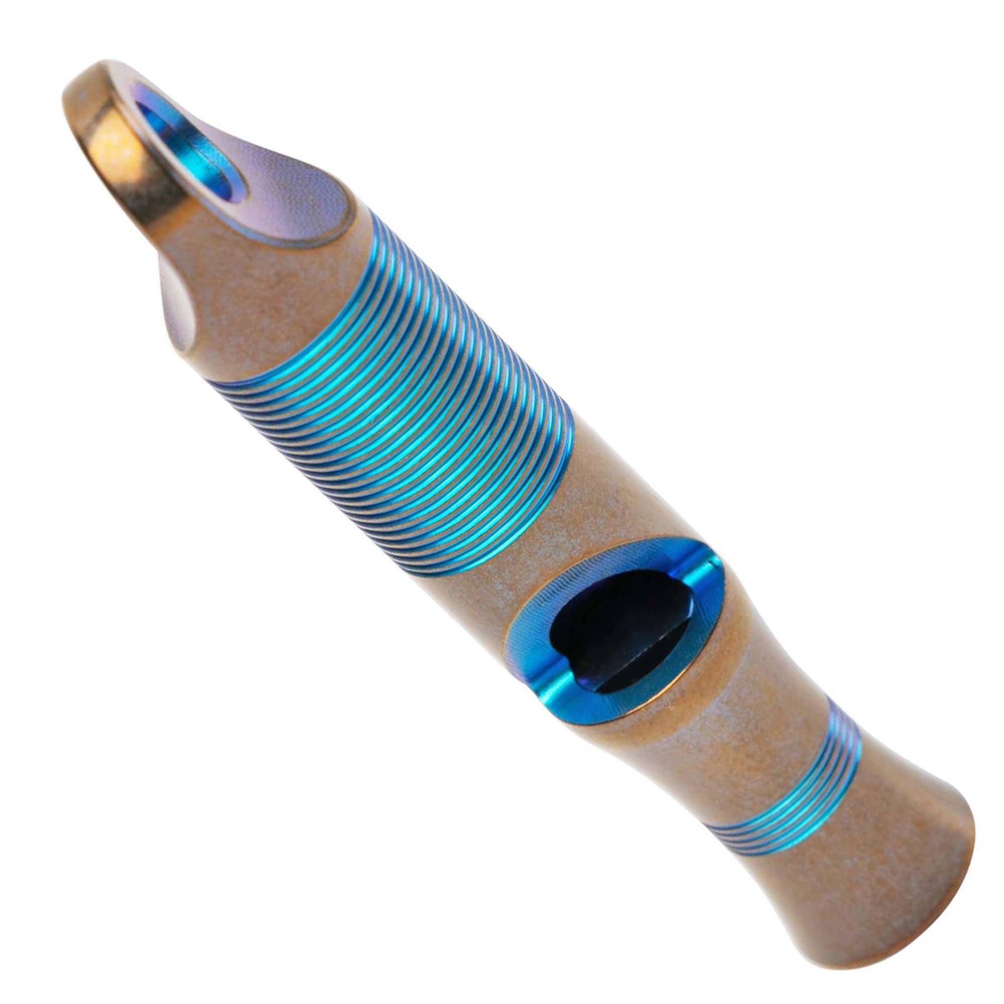 WE Knife Titanium A-05BP 120dB bleu, sifflet d'urgence