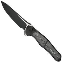 Bild für WE Knife 702XI, WE07B-2 Blackwashed Böhler M390, Black Titanium, Aluminum Foil Carbon Fiber Inlay, 11th Anniversary Limited Edition Taschenmesser
