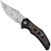 WE Knife Magnetron Black Titanium Nebula Fat Carbon, Heimskringla Damasteel WE18058-DS1 pocket knife